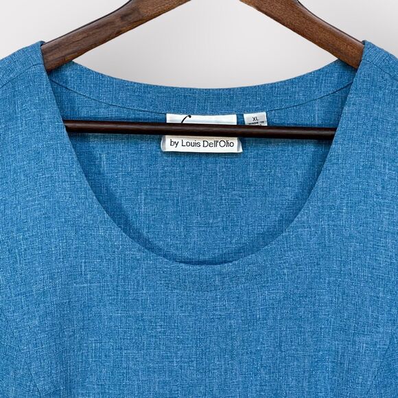 Linea by Louis Dell'Olio Sleeveless Tunic Dress Size XL Blue Princess Seams - Picture 2 of 13